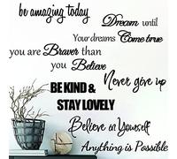 Inspirational Wall Stickers Quotes Motivational Wall Decals Vinyl Positive Word Wall Stickers Spiritual Sayings Wall Lettering for Woman Girls Bedroom Office Bathroom Living Room Wall Decor