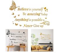 Inspirational Wall Stickers with Motivational Quotes and Butterfly Patterns, Designed to Promote Positivity and Confidence in Various Living or Working Areas (Silver)