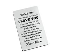 Inspirational Wallet Insert Card Gift for Son Encouragement Wallet Card to Son from Mom Gift for Kids from Stepmom Mother in Law Bonus Mum Back to School Graduation Season Birthday Gift for Teen Boy