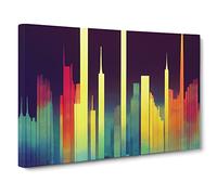Inspirational Watercolour Skyline Abstract Canvas Wall Art Print Ready to Hang, Framed Picture for Living Room Bedroom Home Office Décor, 30x20 Inch (76x50 cm)