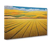 Inspirational Wheat Field Canvas Wall Art Print 30x20 Inch