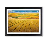 Inspirational Wheat Field Framed Wall Art Print A2 Black