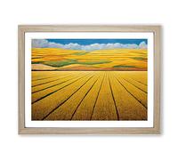 Inspirational Wheat Field Framed Wall Art Print A2 Oak