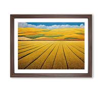 Inspirational Wheat Field Framed Wall Art Print A2 Walnut