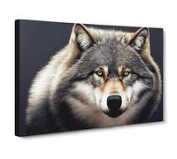 Inspirational Wolf Canvas Wall Art Print 30x20 Inch