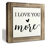 Inspirational Wood Signs, Box Wood Plaques Desk Décor, Love Sign, Tabletop Decor, Nursery Wood Decoration for Shelf, Kids Room Decor, Couple Bedroom Decor, Gift for Husband Wife, I Love You More Sign