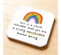 Inspirational Wooden Coasters Set - Motivational Gift with Waterproof Coating, 'You Are Truly Marvelous' Message, Perfect Thank You Gift for Women, Friends, Colleagues (9x9cm)
