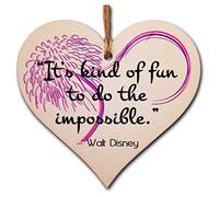 Inspirational Wooden Heart Sign - Hanging Home Decor with Uplifting Message - Great Gift for Her, Bedroom, Office, or Hallway