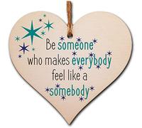 Inspirational Wooden Heart Sign - Hanging Home Decor with Uplifting Message - Great Gift for Her, Bedroom, Office, or Hallway