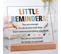 Inspirational Wooden Stand Plaque - Motivational Desk Decor for Women and Men - Positive Comfort Gifts for Friends, Coworkers and Employees