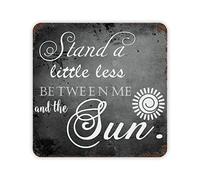 Inspirational Workout Room Sign Tin Sign Stand A Little Less Between Me and The Sun Metal Plaque Funny Humor Theme Wall Door Plaque Antique Tin Decor Signs for Farmhouse Table Condo Garage 12x12in