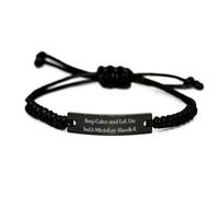 Inspirational Youth Minister Gifts, Keep, Youth Minister Black Rope Bracelet from Colleagues, Engraved Bracelet for Coworkers, Gifts for boss, Boss Gift Ideas, What to get boss for Gift, Best Gifts