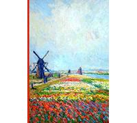 InspirationzStore Notebooks: Claude Monet art cover Holland windmill & Tulip fields Discreet Internet Password Book Organizer A5 Notebook Logbook, website login details keeper Online Accounts manager