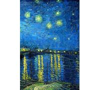 InspirationzStore Notebooks: Van Gogh Starry Night Over the Rhone Discreet Internet Password Book Organizer Famous Art Cover A5 Notebook Logbook, website login details keeper Online Accounts manager