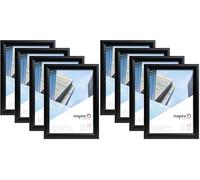 Inspire by Hampton A4 Snap Frame 21x30cm Black Pack of 8, Acrylic Front, Easy Open, Wall Mountable, For Posters Certificates Photos