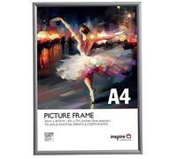 Inspire By Hampton ALUMINIUM A4 (21x30cm) Silver Poster Certificate Frame Acrylic (Non-Glass) IBHPAAFA4BX-PK1