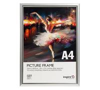 Inspire By Hampton EASYLOADER A4 (21x30cm) Silver Picture Poster Frame Plexi (Non-Glass) 1-Pack IBH-EASA4SVP-PK1