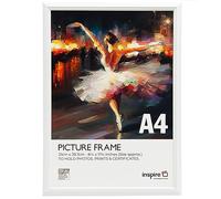 Inspire By Hampton EASYLOADER A4 (21x30cm) White Picture Poster Frame Plexi (Non-Glass) 1-Pack IBH-EASA4WHP-PK1