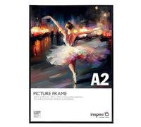 inspire by Hampton Frames BACKLOADER A2 (42x59cm) Black Poster Frame Acrylic (Non-Glass) Pack of 1