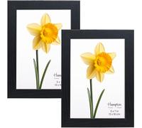 inspire by Hampton Frames | CAMBRIDGE Photo Frame Set | 5x7 Inch (13x18cm), Black, Acrylic, Pack of 2 | Lightweight, Shatterproof, Easy Display | Modern Home Decor