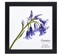 inspire by Hampton Frames | CAMBRIDGE Square Picture Frame | 8x8 (20x20cm), Black, Engineered Wood, Acrylic Front | Freestanding or Wall Mount | Modern Display for Photos, Home Décor