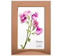 inspire by Hampton Frames | COBURN Photo Frame | 4x6 Inch, Copper, Glass | Polished Finish, Freestanding, Velvet Back | Display for Portrait or Landscape Photos