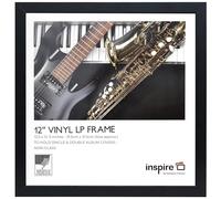 inspire by Hampton Frames | LP Album Display Frame OXFLPNGX-1PK | 31.5x31.5cm, Black, MDF, Acrylic Front | Wall Mount, Drop-In Back, Hanging Loops | Vinyl Record Storage, Album Art Display