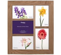 inspire by Hampton Frames | Multi Aperture Photo Frame OAKRIDGE | 35.7x30.8cm, Natural Oak, Polished Wood, Acrylic Front | Holds Five 4x6 | Wall Mount | Display Memories