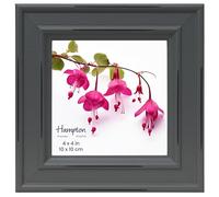 inspire by Hampton Frames | PALOMA 4x4 Photo Frame, Grey, 10x10cm, Glass | Square Design, Tabletop or Wall Display, Modern Home Décor | Display Photos