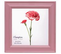 inspire by Hampton Frames Paloma Square Picture Frame, 6x6 Inch (15x15cm), Pink, Glass Modern Design, Wall or Tabletop Display Showcase Photos with Elegant Style