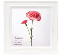 inspire by Hampton Frames | Paloma Square Picture Frame, 6x6 Inch (15x15cm), White, Glass | Modern Design, Wall or Tabletop Display | Showcase Photos with Elegant Style