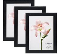 inspire by Hampton Frames | Photo Frame Set CAMBRIDGE 6x8 (15x20cm), Black, Engineered Wood, Pack of 3 | Acrylic Front, Freestanding or Wall Mount | Modern Home Décor, Picture Display
