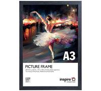 inspire by Hampton Frames | Poster Frame | A3 (29.7x42cm), Dark Grey, Rectangular, Acrylic Front | Lightweight, Shatter-Resistant, Easy to Hang | Modern Display for Photos or Art
