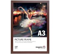 inspire by Hampton Frames | Poster Frame | A4 (21x30cm), Dark Wood, Acrylic Front | Rectangular, Lightweight, Shatter-Resistant | Modern Display for Photos, Art, Prints