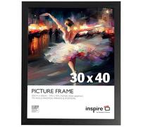 inspire by Hampton Frames | Poster Frame CAMBRIDGE | 30x40cm Black, Rectangular, Engineered Wood, Paperwrapped Wood Effect, Acrylic Front | Wall Mount | Modern Home Décor Display