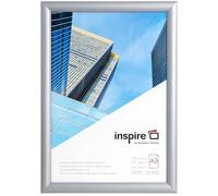 inspire by Hampton Frames | Snap Frame | A3 (30x42cm), Silver, Rectangular, Acrylic Front | Easy Poster Change, Wall Mountable, Non-Glass Display | Modern Photo Frame Decor