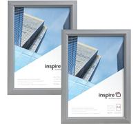 inspire by Hampton Frames | Snap Frame Pack | A4 (21x30cm), Silver, Rectangular, Acrylic Front, Non Glass | Easy Poster Change, Wall Mountable | Display Photos, Signs, Certificates
