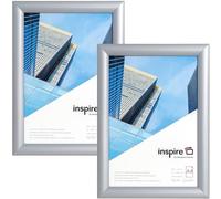 inspire by Hampton Frames | Snap Frame Pack, Model IBH-SNAPA4S-2PK | 21x30cm A4, Silver, Acrylic Front, Set of 2 | Easy Change, Wall Mountable | Display Photos or Posters