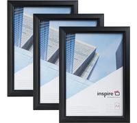 inspire by Hampton Frames | Snap Frame Set | A4 (21x30cm), Black, Pack of 3, Rectangular | Acrylic Front, Easy-Open, Wall Mountable | Display Posters, Certificates, Photos