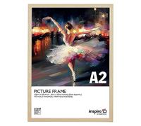 inspire by Hampton Frames | SORBONNE A2 Picture Frame, 42x59cm, Oak Effect, Acrylic (Non-Glass) | Lightweight, Shatter-Resistant, Easy to Hang | Modern Display for Photos, Posters