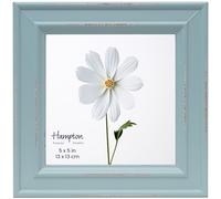 inspire by Hampton Frames | Square Photo Frame, PALOMA Model | 5x5in (13x13cm), Light Blue, Glass | Tabletop or Wall Display, Modern Design