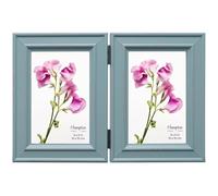 inspire By Hampton PALOMA Hinged Double - 4x6 (10x15cm) Light Blue Multi Photo Frame Glass IBH-PAL301904B