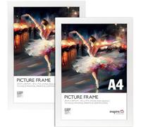 Inspire By Hampton ROSENBERG A4 (21x29.7cm) White Picture Frame Acrylic (Non Glass) Pack of 2