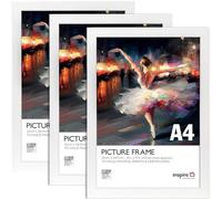 Inspire By Hampton ROSENBERG A4 (21x29.7cm) White Picture Frame Acrylic (Non Glass) Pack of 3