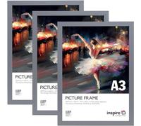 Inspire By Hampton WELFORD A3 (29.7x42cm) Light Grey Poster Frame Acrylic (Non-Glass) Front Pack of 3