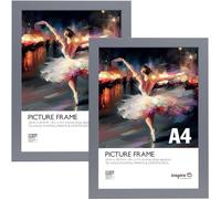 Inspire By Hampton WELFORD A4 (21x30cm) Light Grey Poster Frame Acrylic (Non-Glass) Front Pack of 2