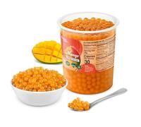INSPIRE FOOD Popping Boba Pearls for Bubble Tea - Mango - 1kg | Bursting Pearls Bubble | Real Fruit Juice For Shakes, Dessert, Smoothie | 100% Vegan & Glutenfree, No Artificial Colors