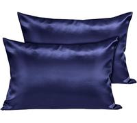 INSPIRE HOMEWARE Navy Pillowcases 2 Pack for Hair and Skin, Ultra Soft and Smooth Satin Pillow Cases with Envelope Closure, Hypoallergenic- Best Gift for Women (50x75cm)