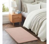 INSPIRE HOMEWARE Relax Rugs Living Room, 100% Polyester, Non Slip Backing, Fluffy Soft 600GSM Thick Low Pile, Small Bedside Carpet For Bedroom, Kids Nursery Room, Non Shedding, Pink, 60x120 cm