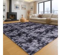 INSPIRE HOMEWARE Rugs Living Room 120 x 170 cm - Soft Fluffy Tie Dye Grey Area Rugs for Bedroom Non Shedding Modern High Pile Carpet for Lounge Non Slip Fluffy Rug for Kids Room